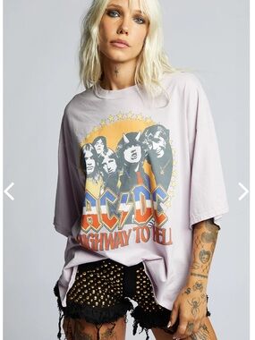 Oversized AC/DC Highway To Hell One Size Tee x RECYCLED KARMA